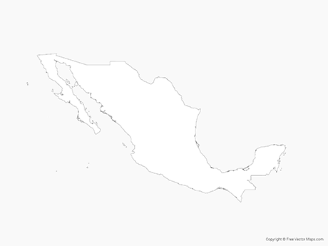 460x345 Vector Maps Of Mexico Free Vector Maps