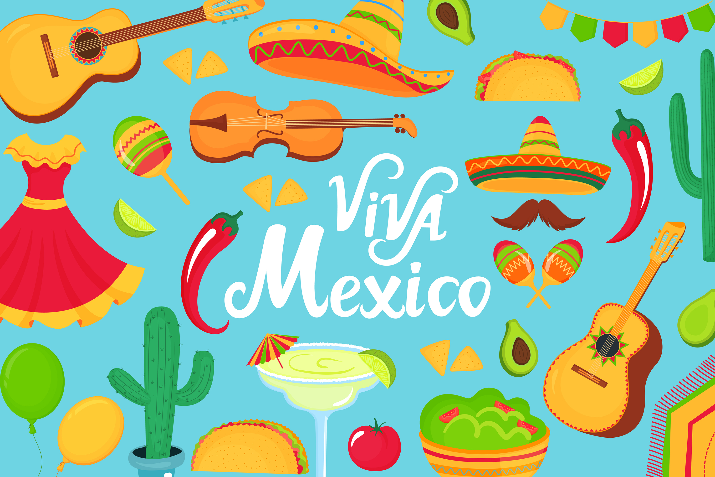3000x2000 Viva Mex Vector Illustration