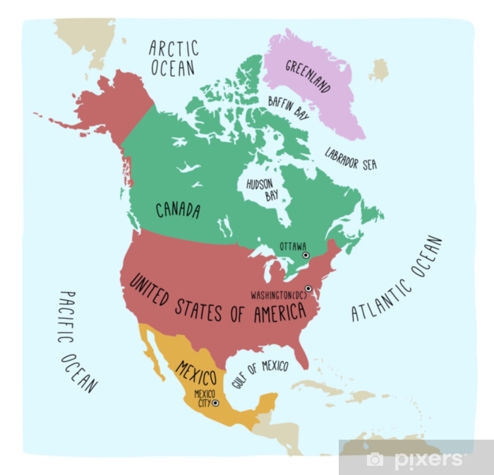 700x672 Hand Drawn Vector Map Of North America Blueprint Style