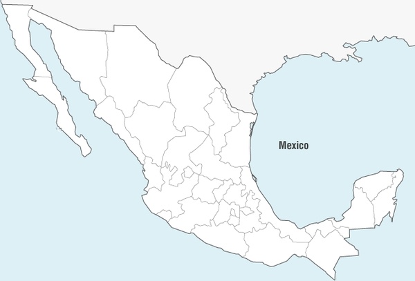 600x407 Mexico Map Vector Free Vector In Adobe Illustrator