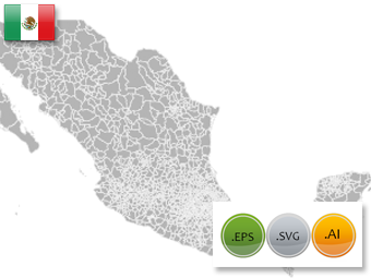 340x255 Mexico Municipio Map Vector