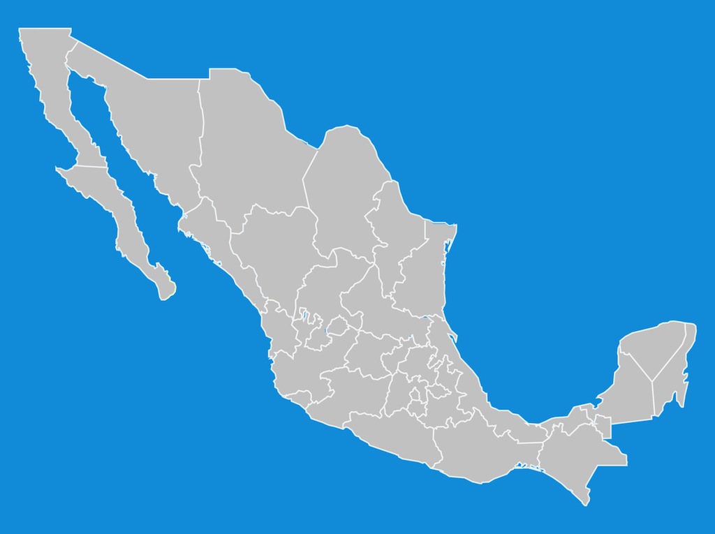 1024x765 Mexico States Map Vector Art Graphics