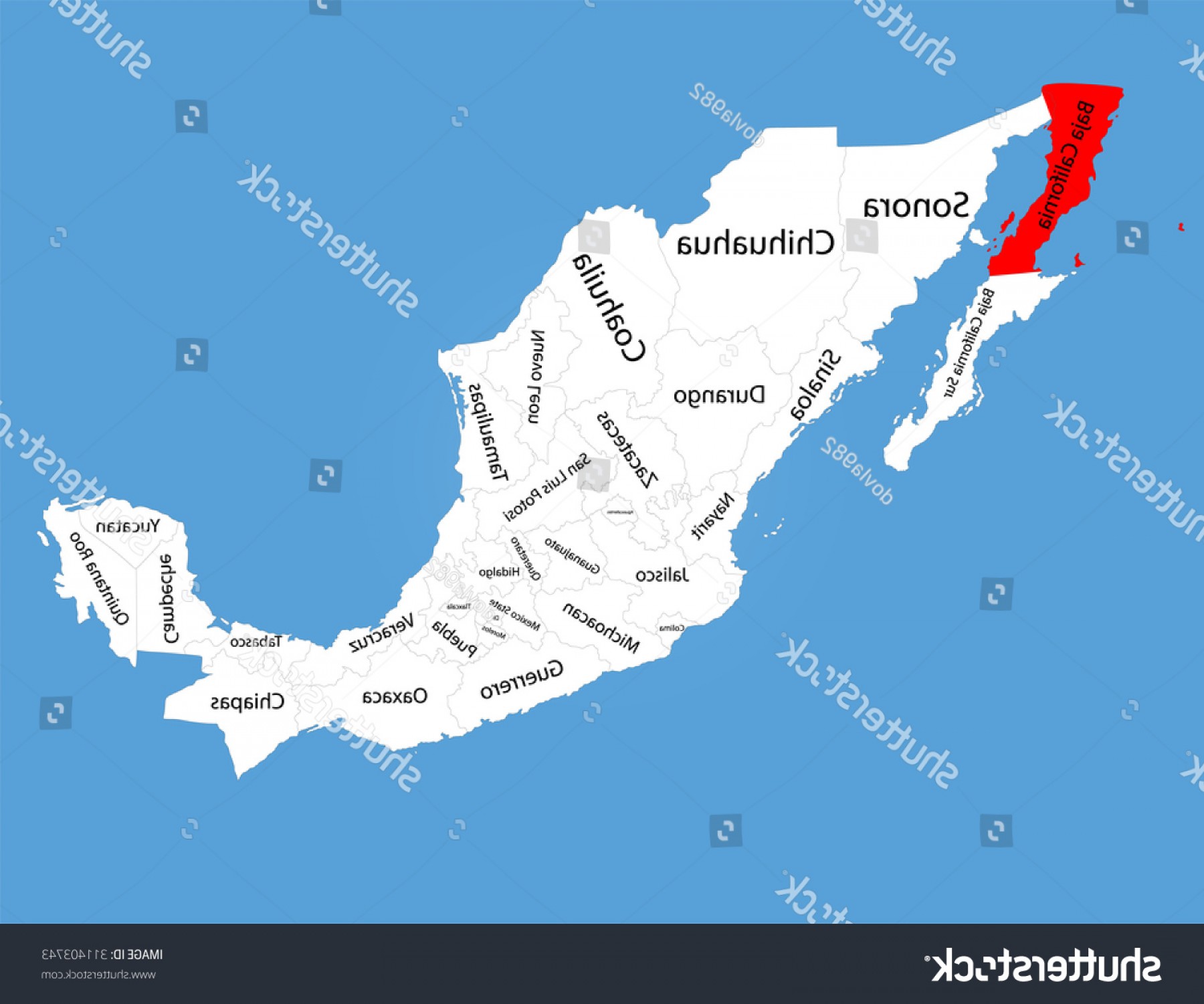 1800x1501 Baja California Map Vector Geekshirts