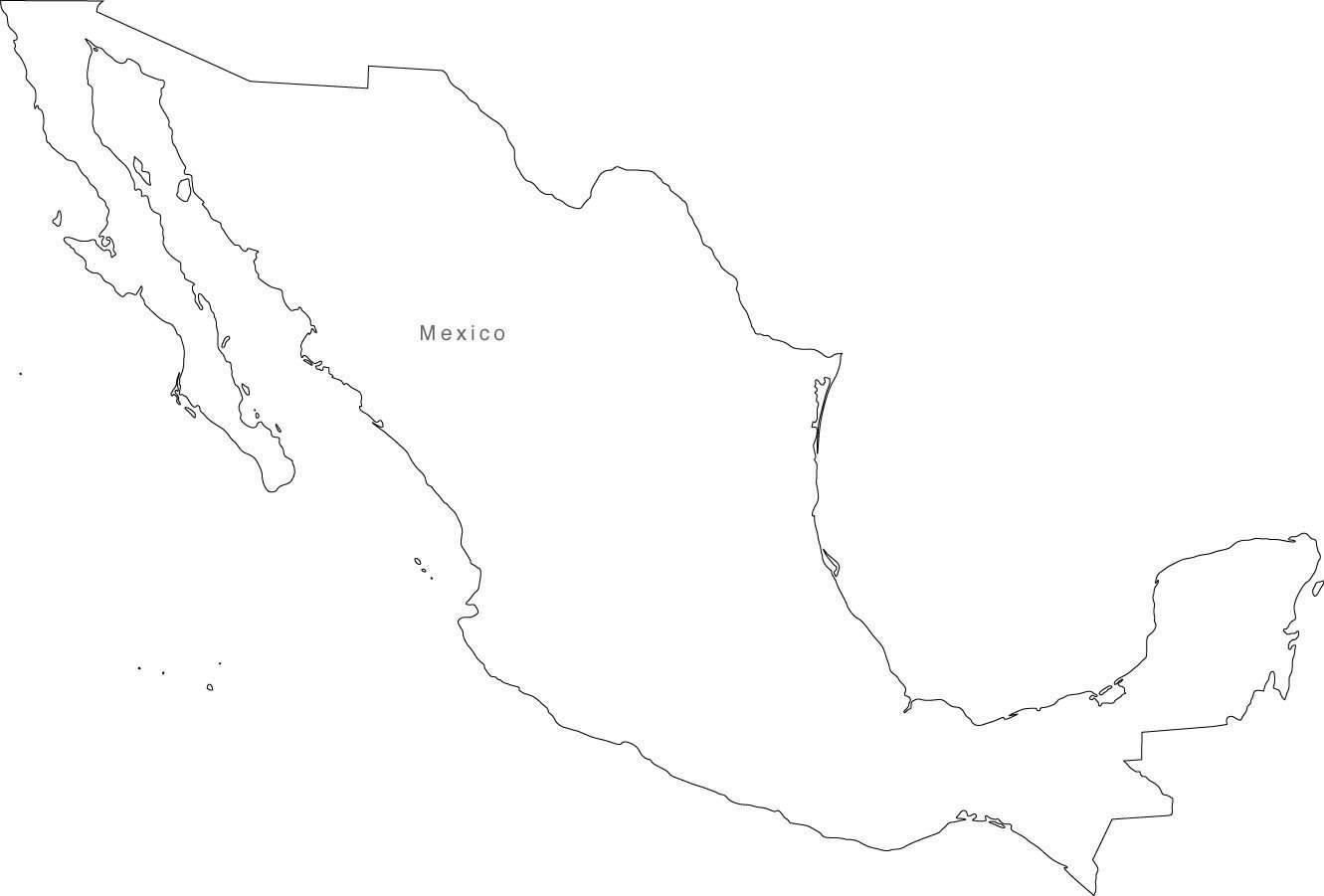 1331x901 Digital Mexico Map For Adobe Illustrator And Powerpointkeynote