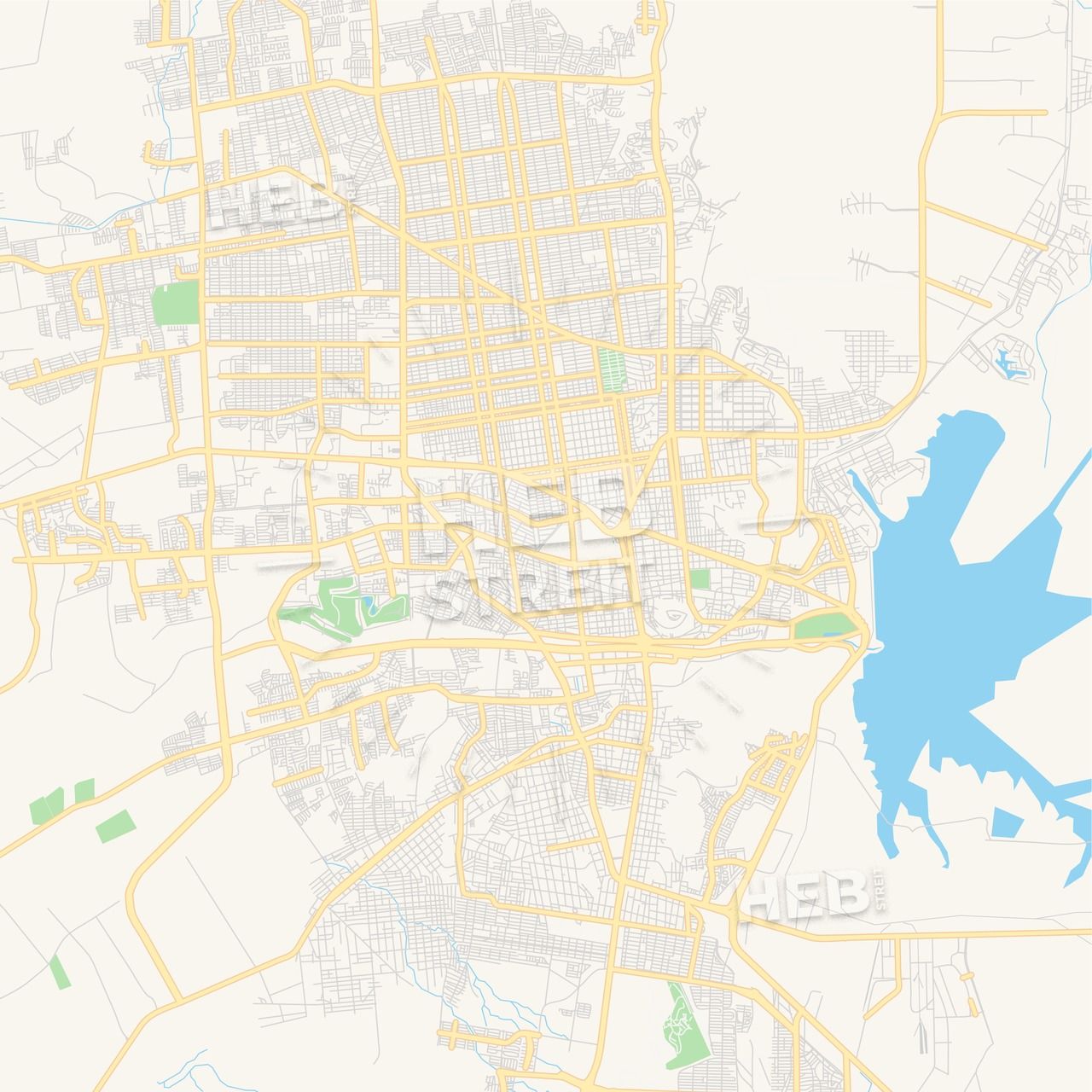 1280x1280 Empty Vector Map Of Hermosillo, Sonora, Mexico Maps Vector Downloads