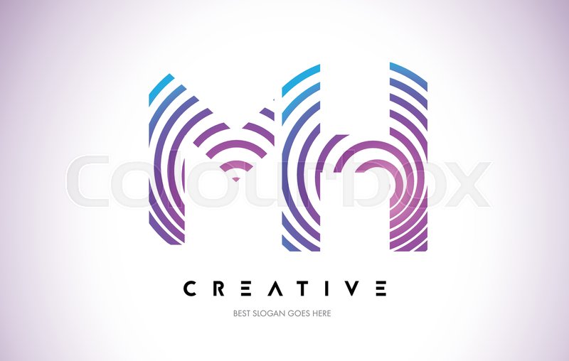 800x508 Mh Lines Warp Logo Design Vector Stock Vector Colourbox