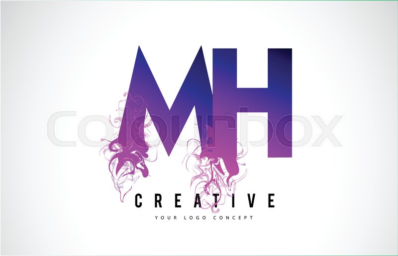 800x515 Mh M H Purple Letter Logo Design With Stock Vector Colourbox