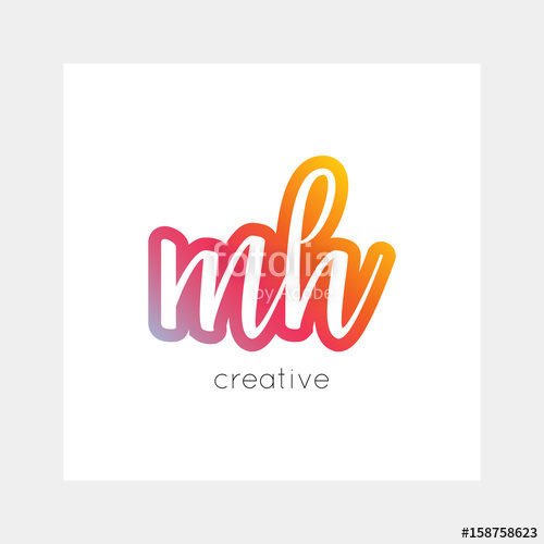 500x500 Mh Logo, Vector Useful As Branding, App Icon, Alphabet