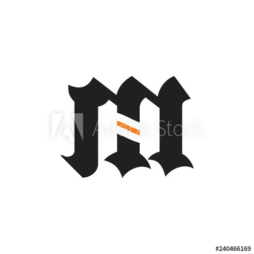 500x500 Abstract Letter Mh Simple Logo Vector
