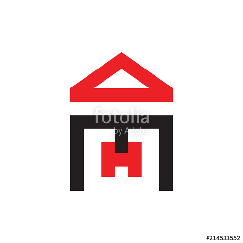 500x500 Home With Mh Logo Letter Design Stock Image And Royalty Free