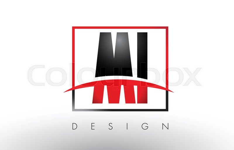 800x515 Mi M I Logo Letters With Red And Black Stock Vector Colourbox
