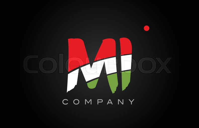 800x514 Mi M I Letter Logo Combination Stock Vector Colourbox