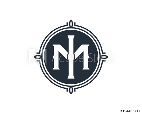 500x400 Simple Classic Circle With Initial Name Letter Im Or Mi Sign