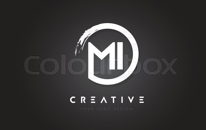 800x508 Mi Circular Letter Logo With Circle Stock Vector Colourbox