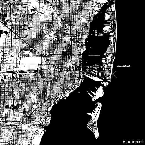 500x500 Miami And Miami Beach Vector Map