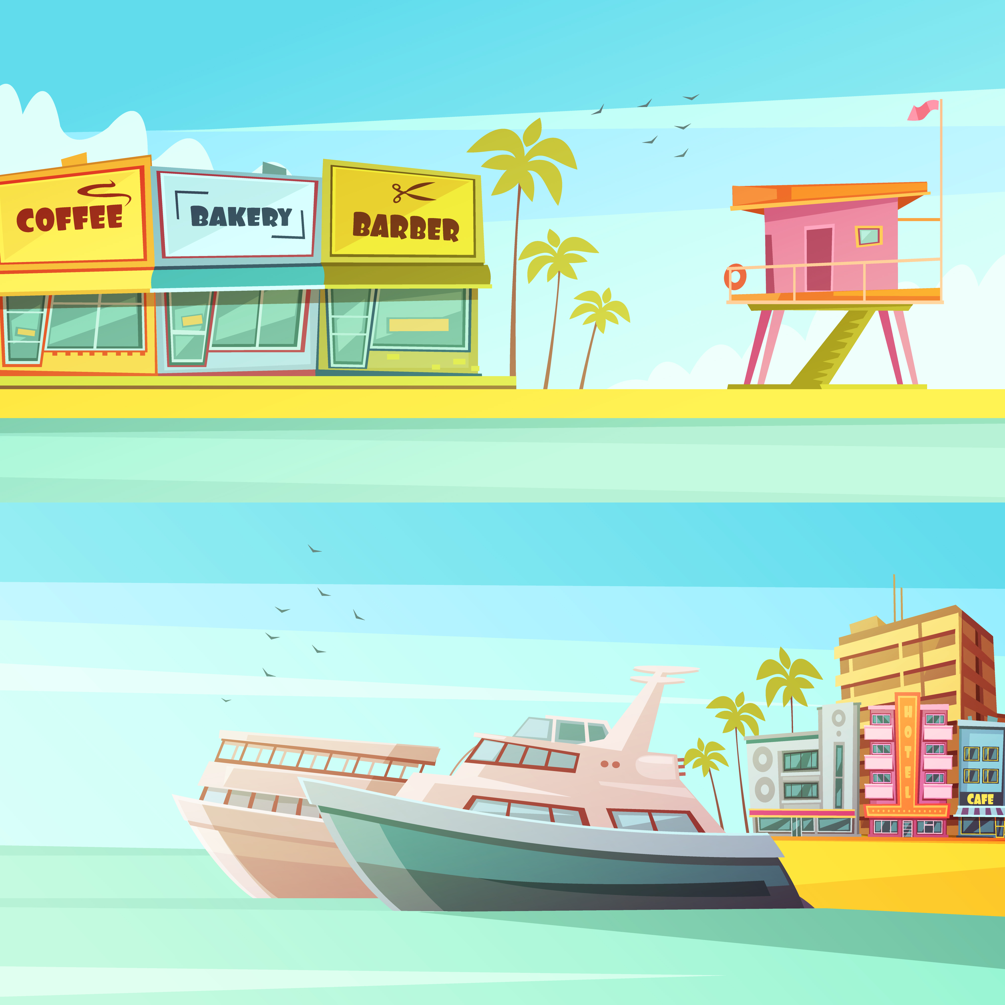 4000x4000 South Beach Free Vector Art