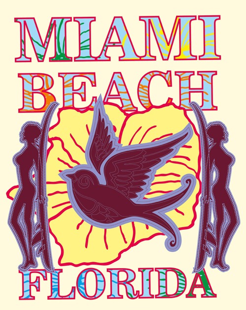 500x629 Summer Holiday Miami Beach Poster Vector Download My Free