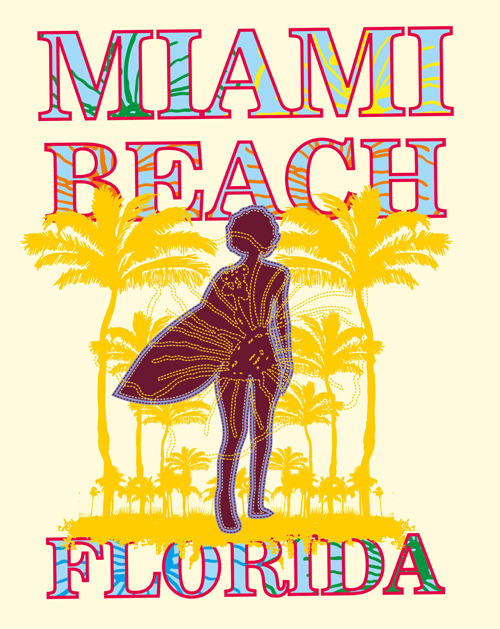 500x629 Summer Holiday Miami Beach Poster Vector Free Download
