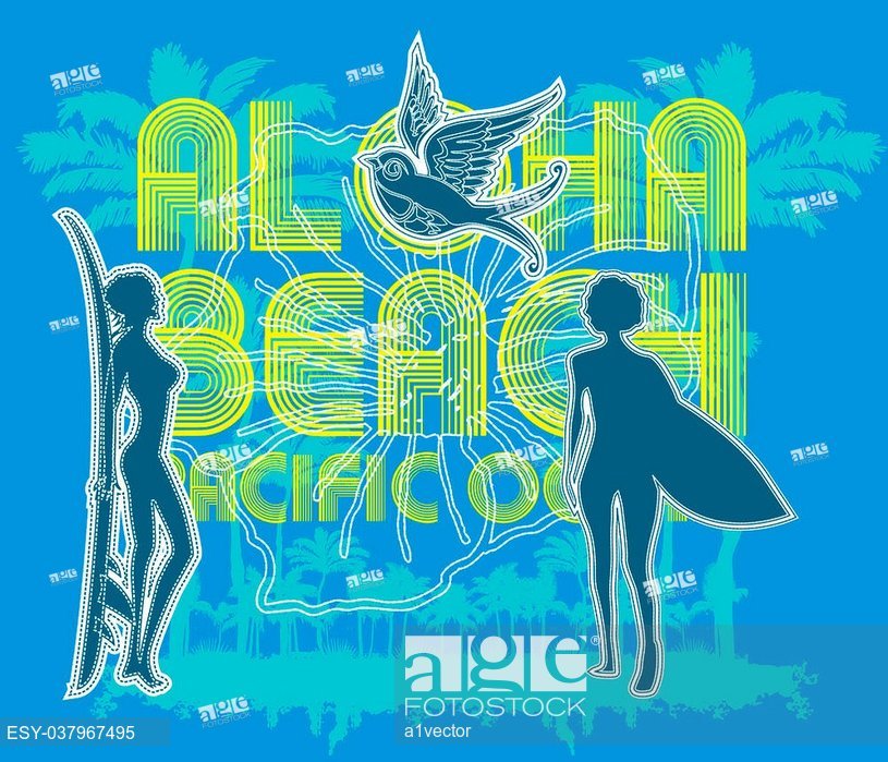 815x699 Endless Summer Miami Beach Vector Art, Stock Vector, Vector