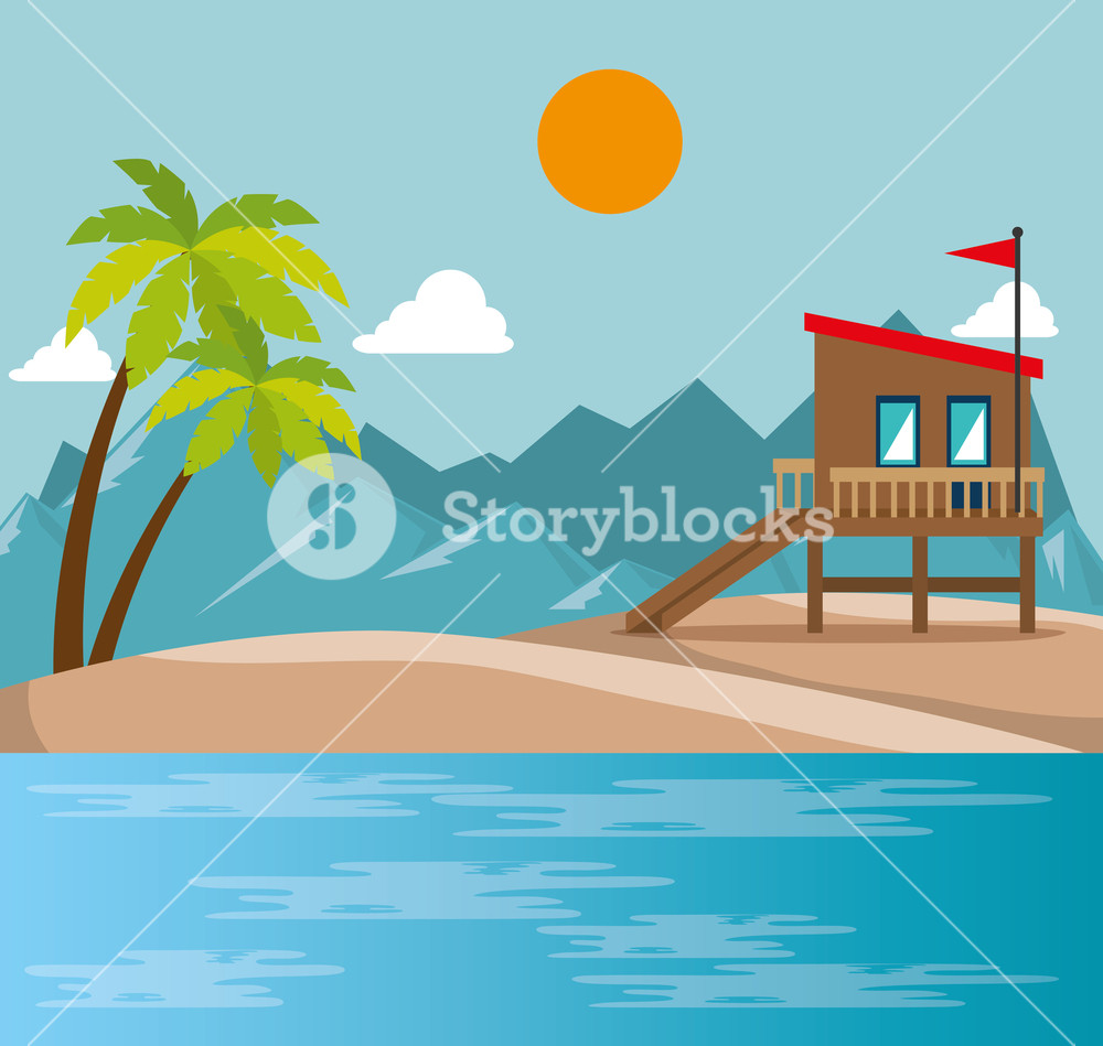1000x949 Miami Beach Cityscape Scene Vector Illustration Design Royalty