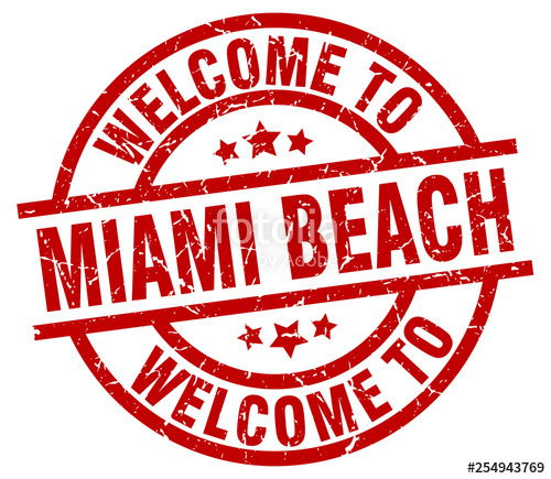 500x435 Welcome To Miami Beach Red Stamp Stock Image And Royalty Free