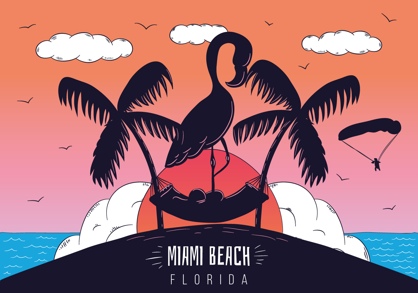 1400x980 Miami Beach Free Vector Art