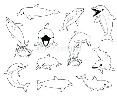 400x328 Dolphin Coloring Book Cute Dolphin Coloring Book Cartoon Vector