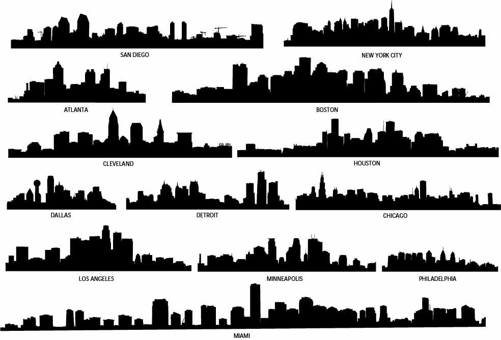 Miami Skyline Silhouette Vector