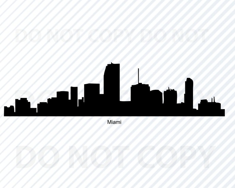 794x635 Miami Skyline For Cricut City Skyline Clipart Etsy