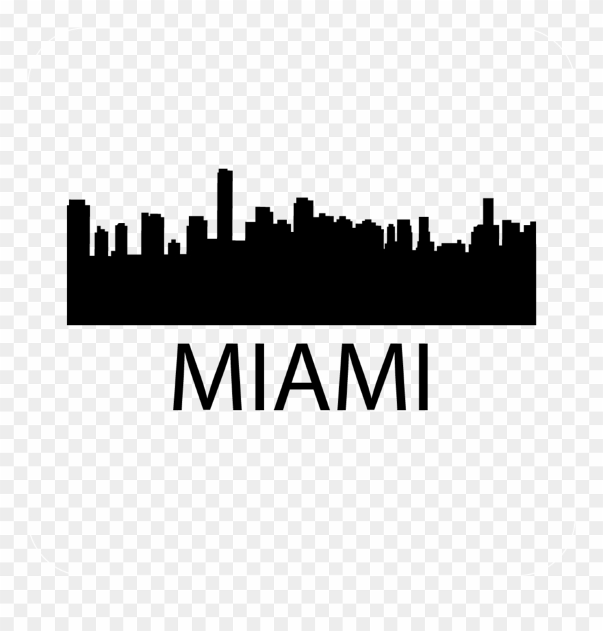 Miami Skyline Silhouette Vector at Vectorified.com | Collection of ...