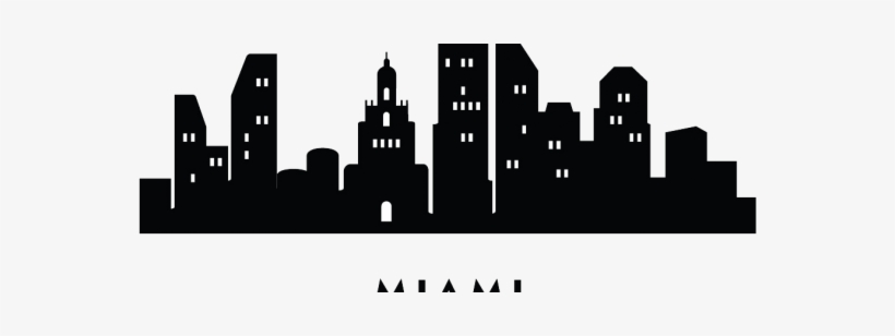 820x308 Miami Skyline Silhouette Png