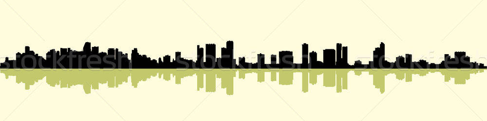 1000x250 Miami Skyline Silhouette Vector Illustration Brett Lamb
