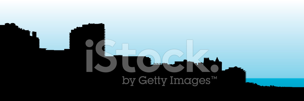1024x341 Miami Beach Skyline Silhouette Stock Vector
