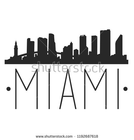 450x470 Miami Florida Skyline Silhouette City Design Vector Famous