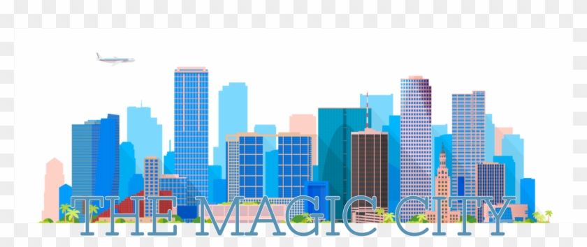 840x354 City Of Miami Skyline Vector