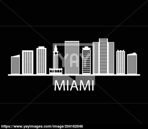 512x448 Miami Skyline Vector