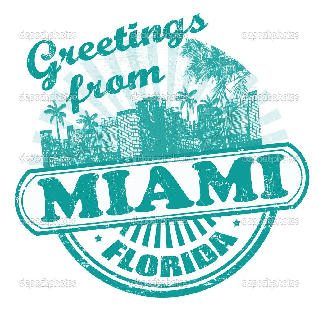 1024x1024 Florida Grunge, Miami, Illustration