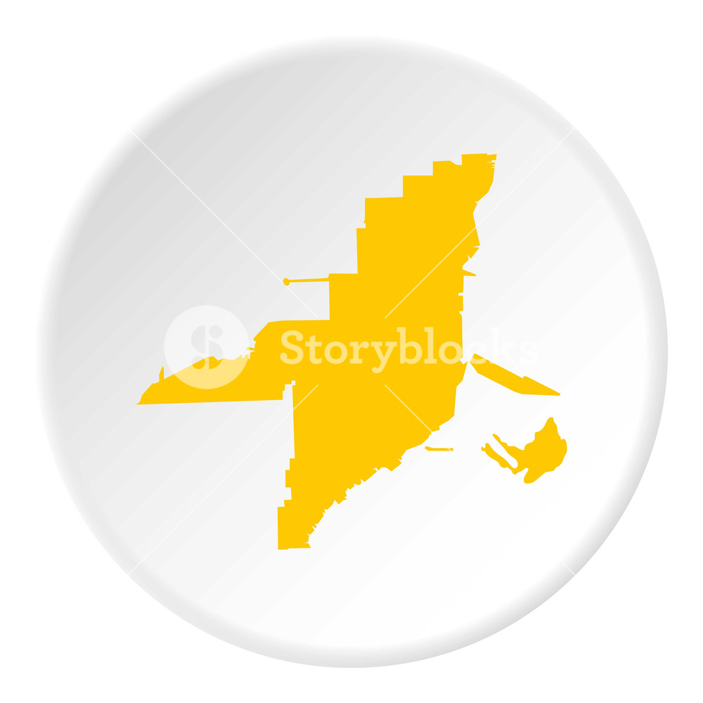 1000x1000 Map Of Miami Icon Flat Illustration Of Map Of Miami Vector Icon