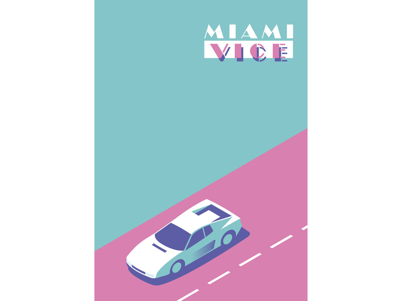 800x600 Miami Vice Minimal Poster