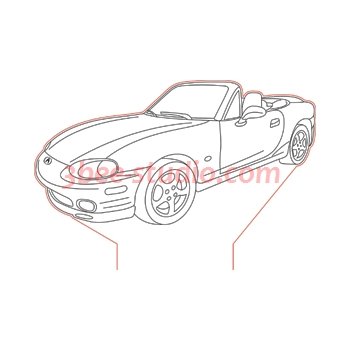 350x350 Mazda Miata Illusion Lamp Plan Vector For Cnc