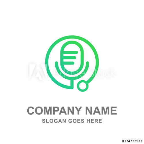 500x500 Music Therapy Healing Microphone Logo Vector Icon