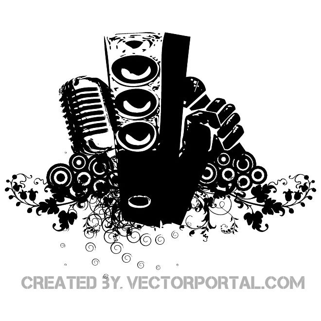 660x660 Speakers Mic And Flowers Free Vector