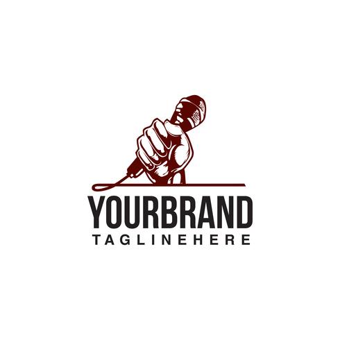 490x490 Hand Holding A Microphone Logo Design