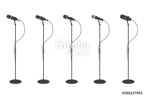 500x334 Microphone Silhouettes Standing Microphones Audio Equipment