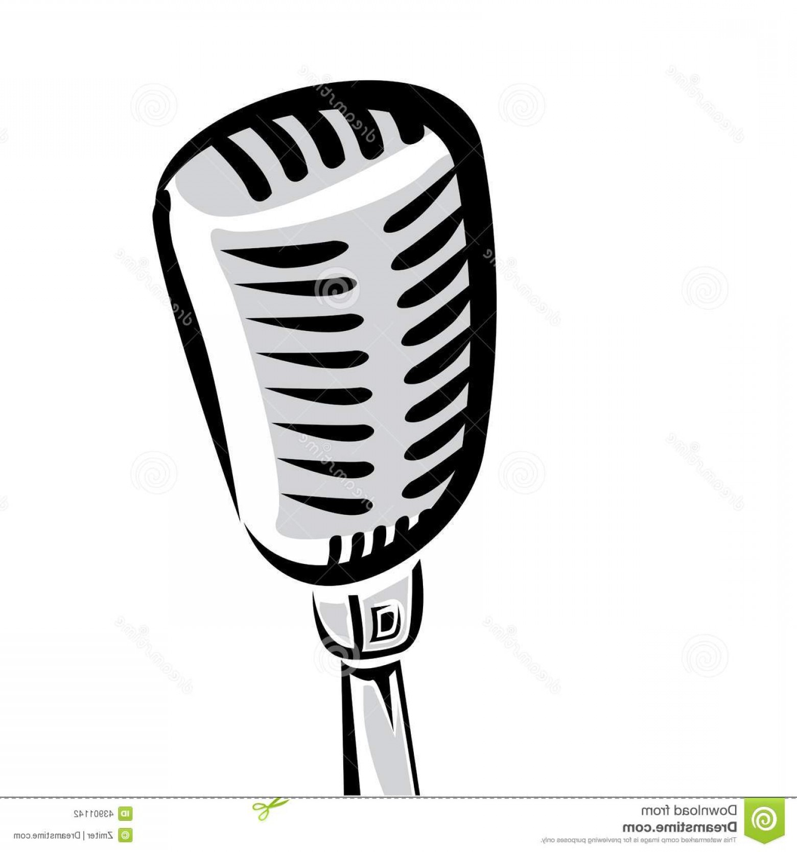 1560x1668 Stock Illustration Retro Microphone Silhouette Vector Illustration