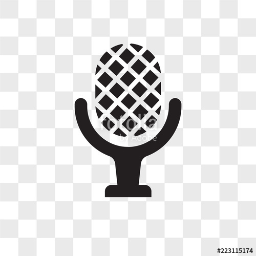 500x500 Mic Vector Icon Isolated On Transparent Background, Mic Logo
