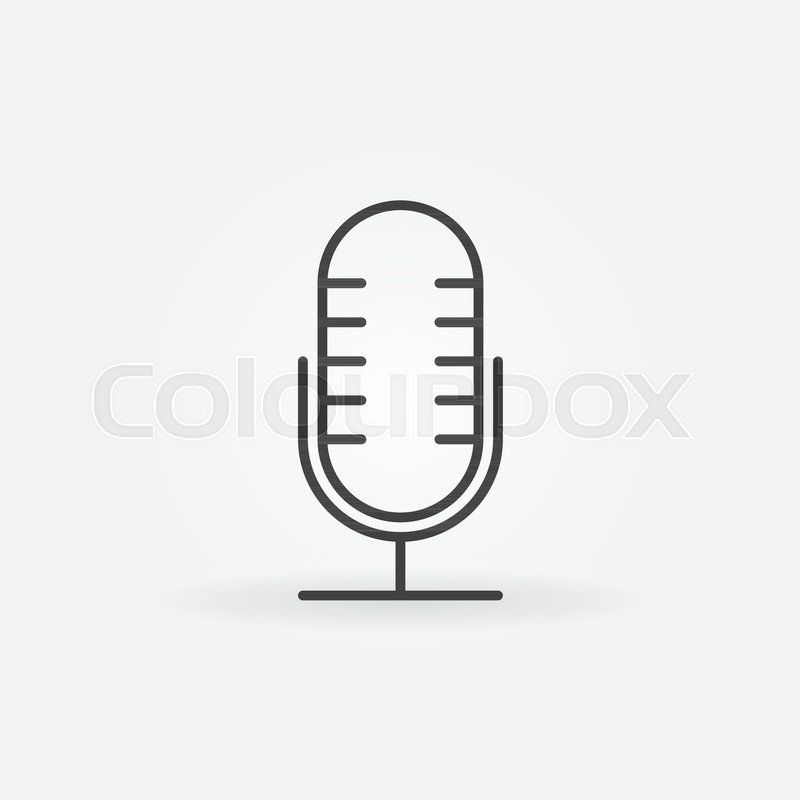 800x800 Mic Vector Outline Icon Retro Stock Vector Colourbox