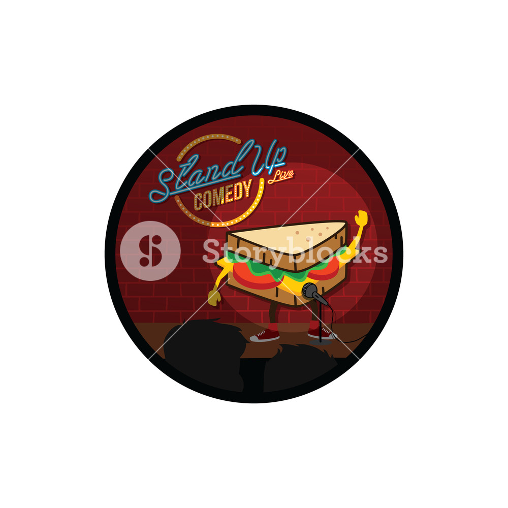 1000x1000 Stand Up Comedy Sandwich Open Mic Vector Royalty Free Stock Image