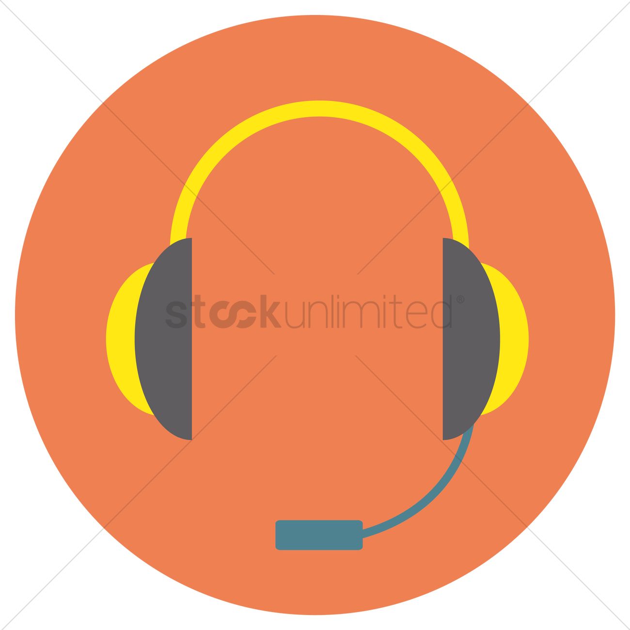 1300x1300 Free Headphones With Mic Vector Image