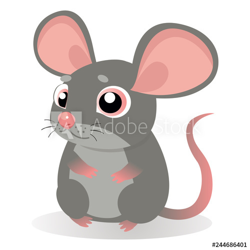 500x500 Lonely Gentle Mouse Fancy Little Mice Vector Illustration Cute